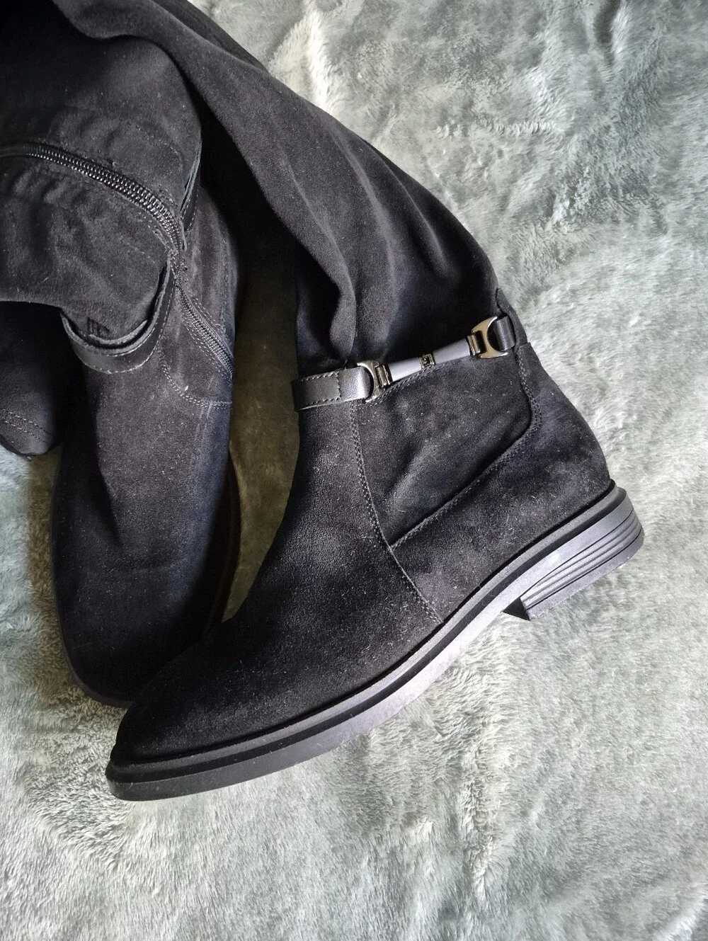 Belwest Black Suede Over The Knee Boots
